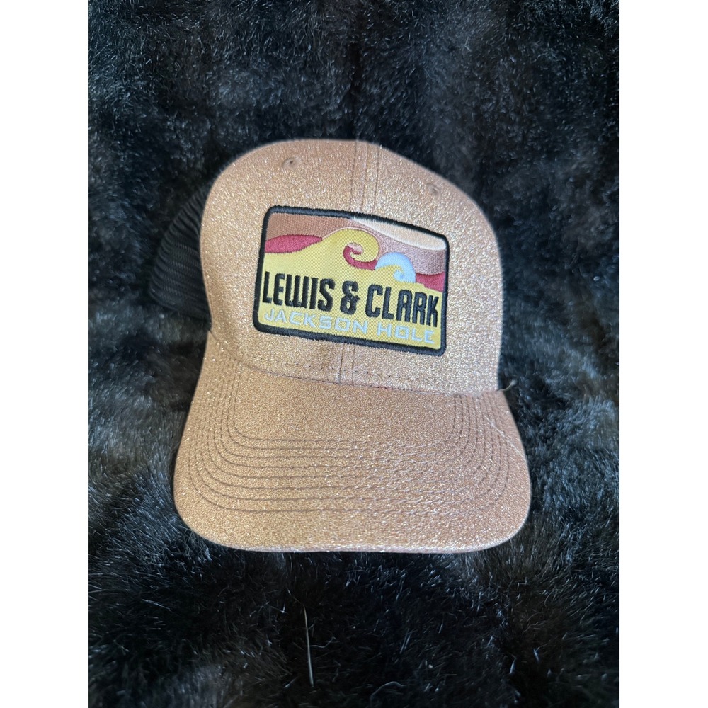 Lewis & Clark Jackson Hole Rose Gold Glitter Trucker Hat Adjustable Snapback Cap